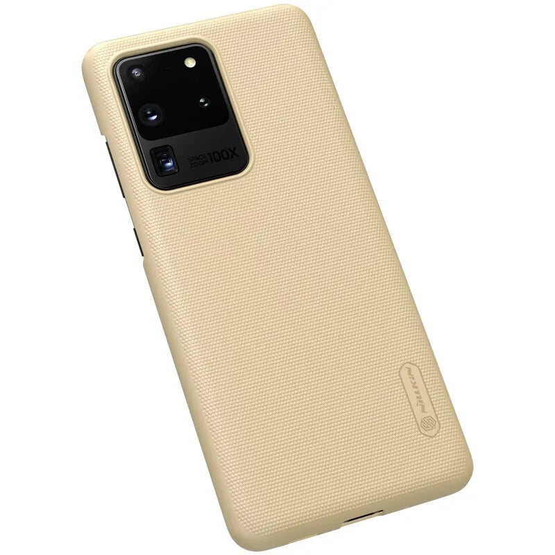 Nillkin Super Frosted Shield – dėklas, skirtas „Samsung Galaxy S20 Ultra“ (auksinis)