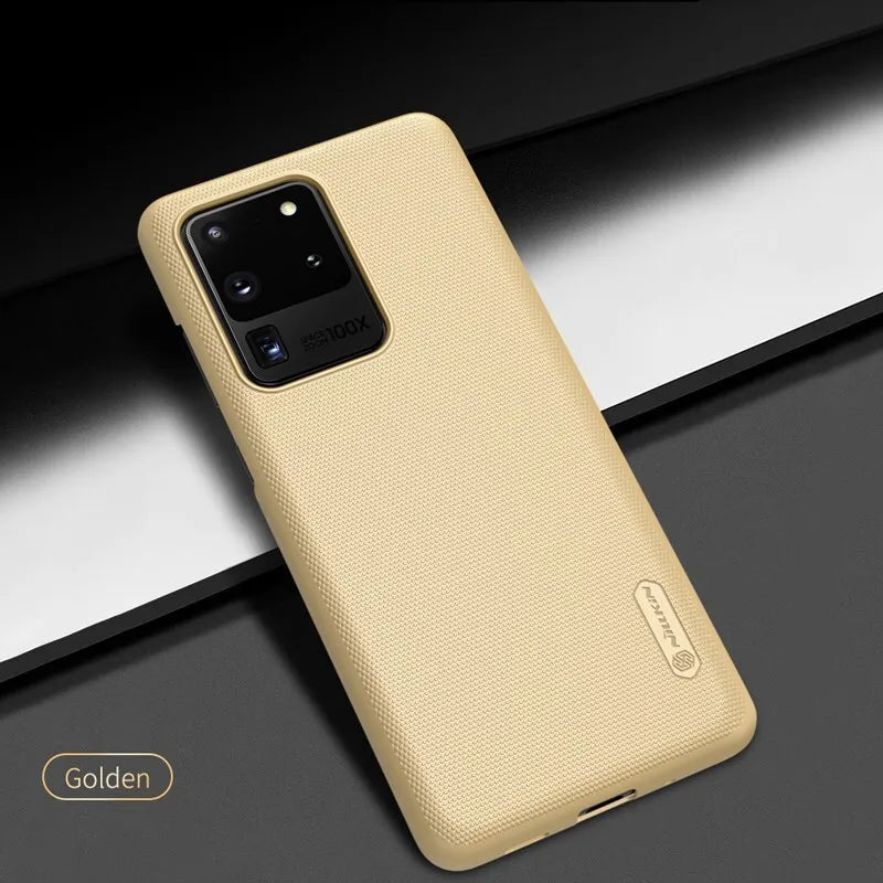 Nillkin Super Frosted Shield – dėklas, skirtas „Samsung Galaxy S20 Ultra“ (auksinis)
