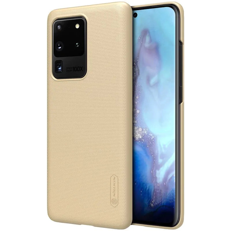 Nillkin Super Frosted Shield – dėklas, skirtas „Samsung Galaxy S20 Ultra“ (auksinis)