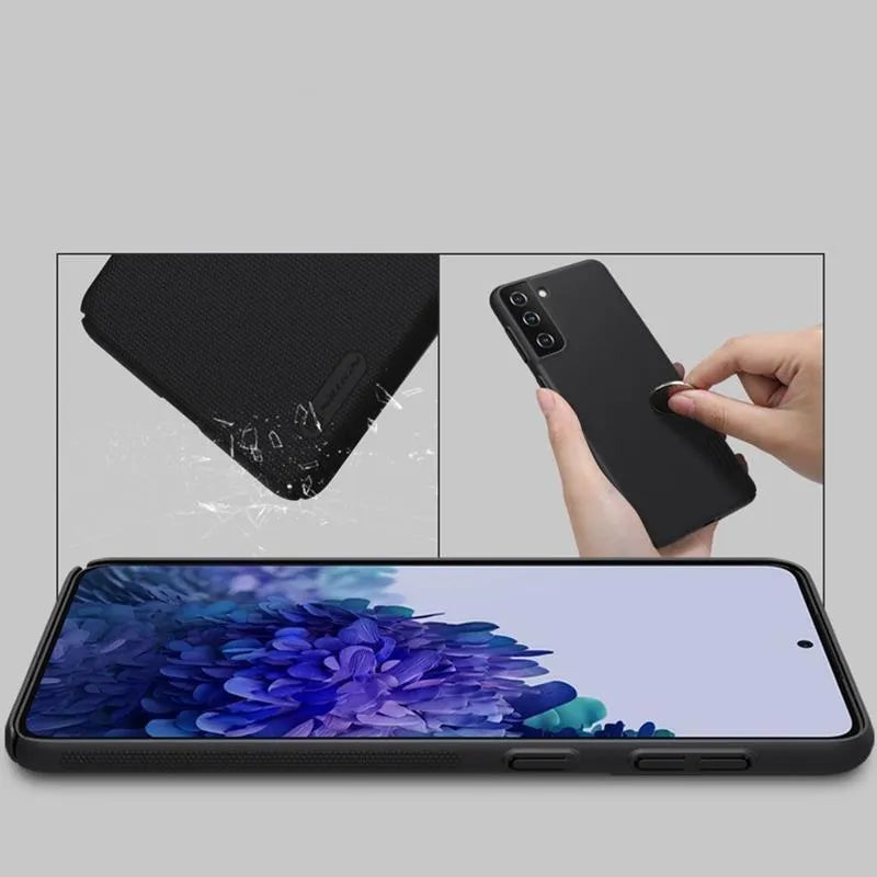 Nillkin Super Frosted Shield – dėklas, skirtas „Samsung Galaxy S21+“ (baltas)