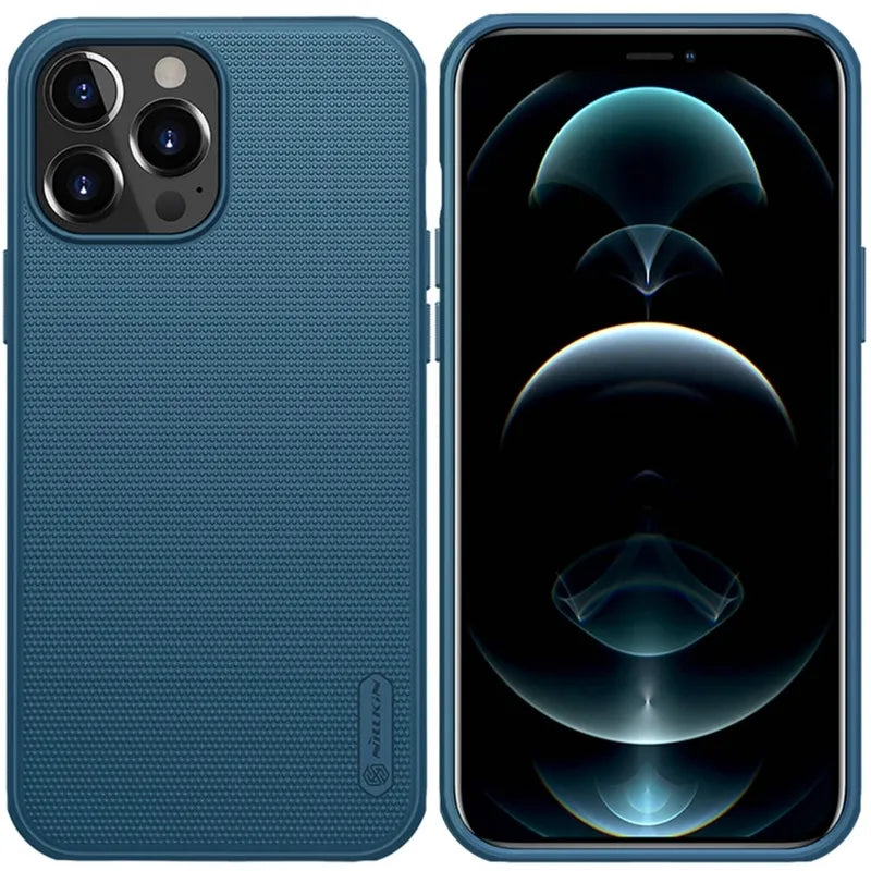 Nillkin Super Frosted Shield Pro - dėklas, skirtas Apple iPhone 13 Pro Max (mėlynas)