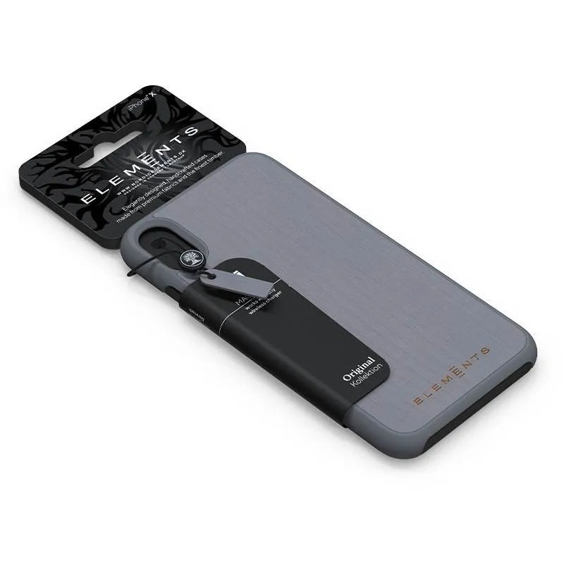 Nordic Elements Original Gefion – dėklas iPhone XR su tikru klevo medžiu (Vidutiniškai pilka)