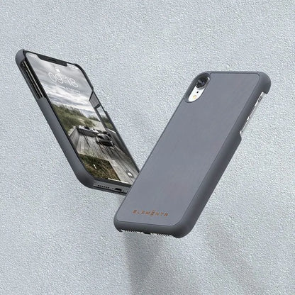 Nordic Elements Original Gefion – dėklas iPhone XR su tikru klevo medžiu (Vidutiniškai pilka)