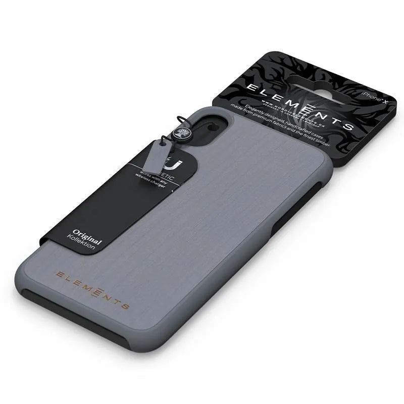 Nordic Elements Original Gefion – dėklas iPhone XR su tikru klevo medžiu (Vidutiniškai pilka)