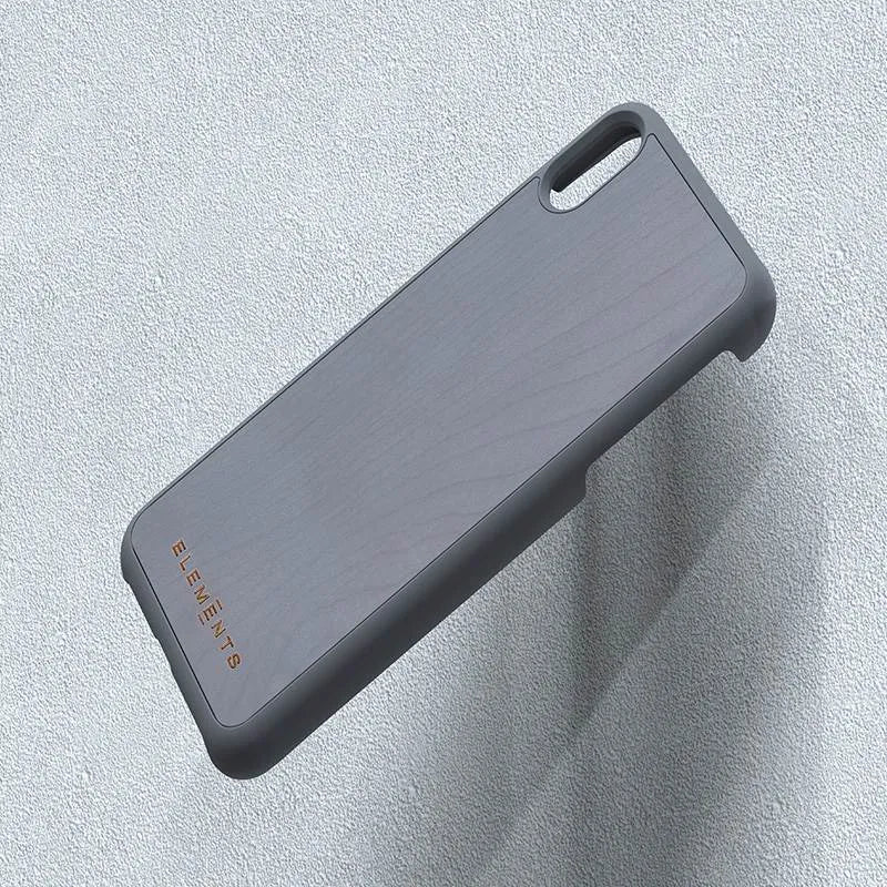 Nordic Elements Original Gefion – dėklas, skirtas iPhone Xs Max, su tikru klevo medžiu (Vidutiniškai pilkas)