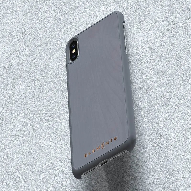 Nordic Elements Original Gefion – dėklas, skirtas iPhone Xs Max, su tikru klevo medžiu (Vidutiniškai pilkas)