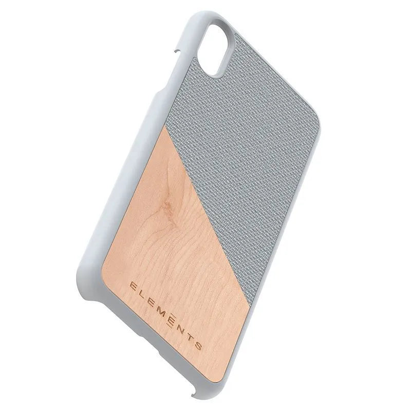 Nordic Elements Original Hel – dėklas „iPhone Xs Max“ su tikru klevo medžiu (šviesiai pilka)