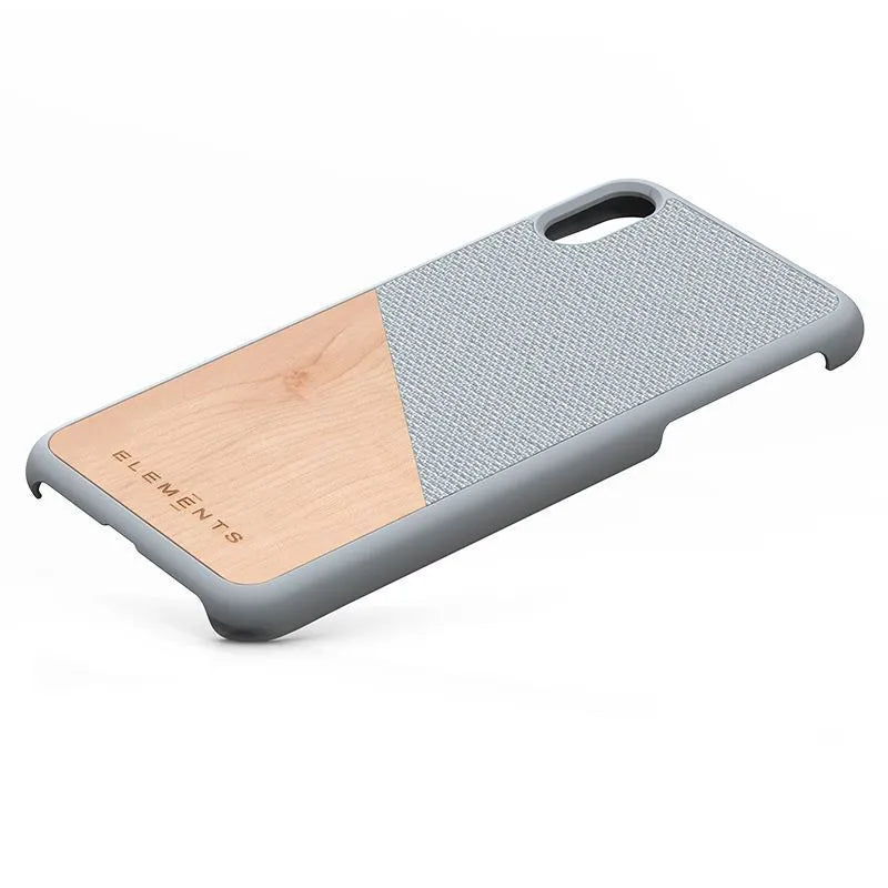 Nordic Elements Original Hel – dėklas „iPhone Xs Max“ su tikru klevo medžiu (šviesiai pilka)