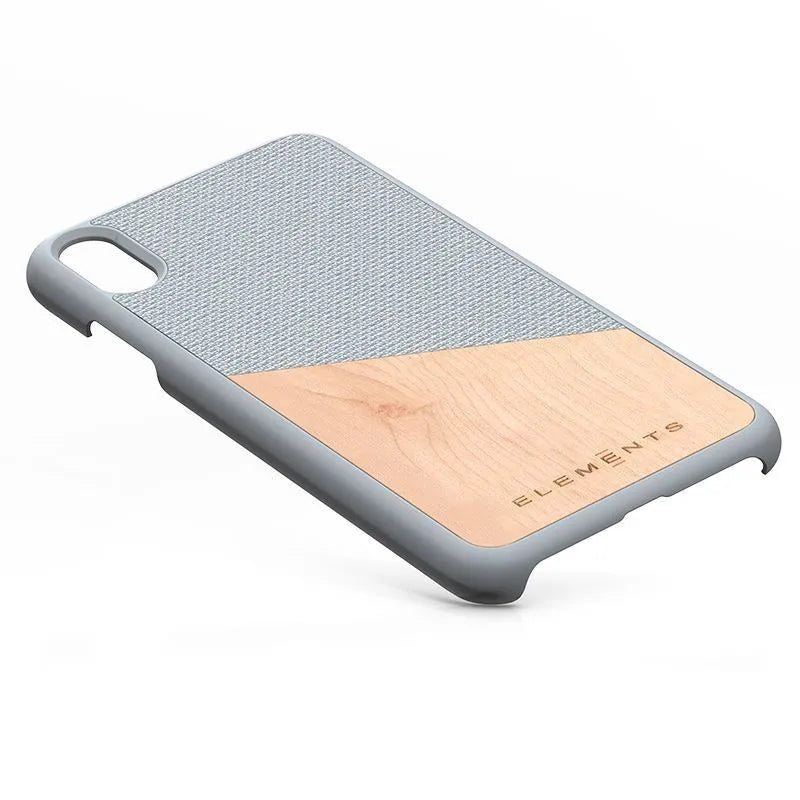 Nordic Elements Original Hel – dėklas „iPhone Xs Max“ su tikru klevo medžiu (šviesiai pilka)