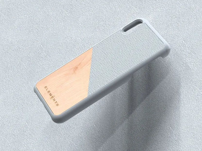 Nordic Elements Original Hel – dėklas „iPhone Xs Max“ su tikru klevo medžiu (šviesiai pilka)