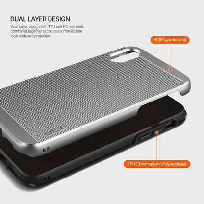 Obliq Slim Meta – dėklas, skirtas iPhone Xs / X (satino sidabro spalva)