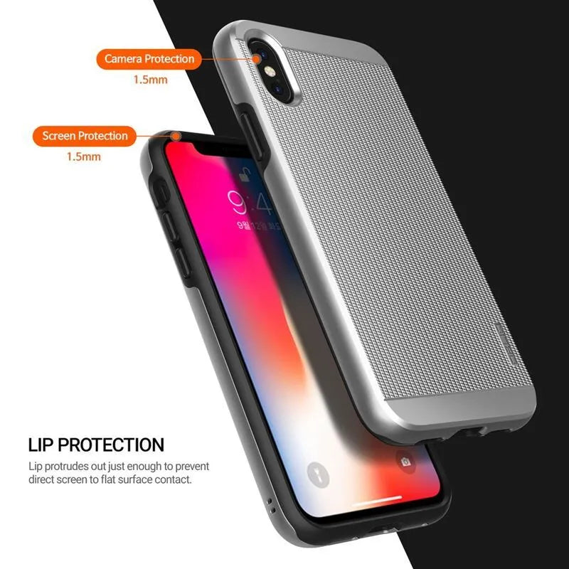 Obliq Slim Meta – dėklas, skirtas iPhone Xs / X (satino sidabro spalva)