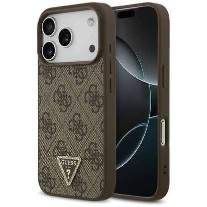 Odos 4G Trikampis Strasas MagSafe dėklas iPhone 17 Pro (rudas) Guess