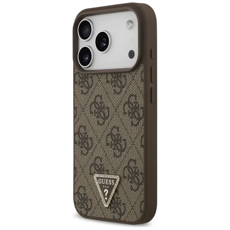 Odos 4G Trikampis Strasas MagSafe dėklas iPhone 17 Pro (rudas) Guess