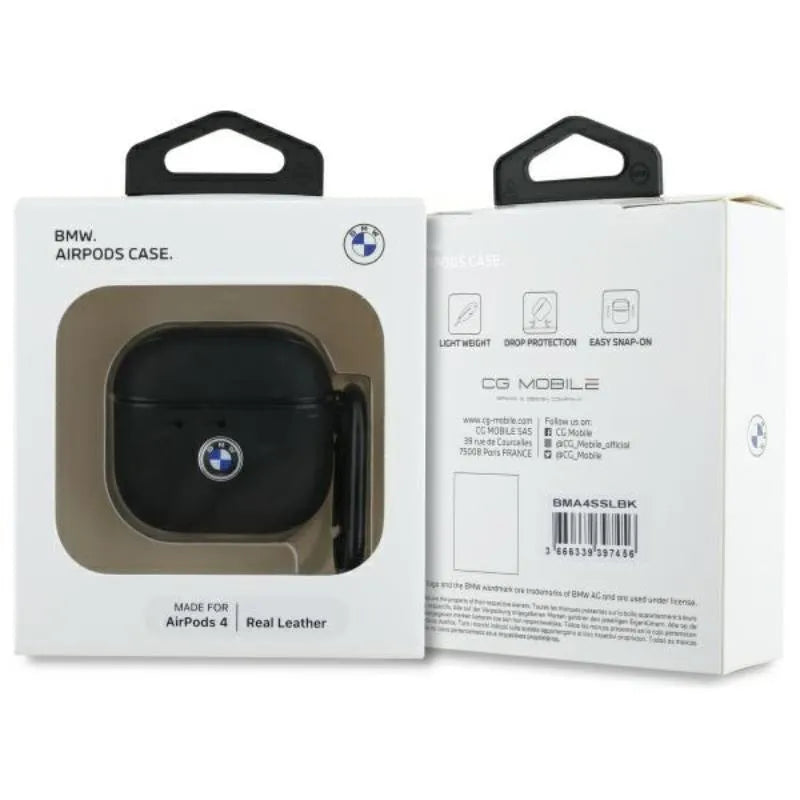 Originalus BMW odinis sidabro logotipas – dėklas, skirtas „AirPods 4“ (juodas)