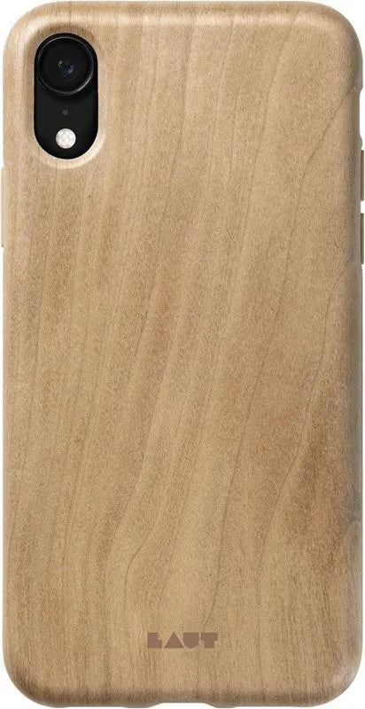 Pagal PINNACLE – dėklas skirtas iPhone XR su natūraliu medžiu (vyšnios mediena)