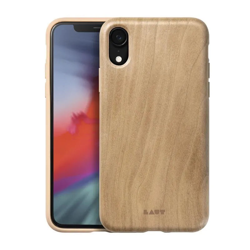 Pagal PINNACLE – dėklas skirtas iPhone XR su natūraliu medžiu (vyšnios mediena)