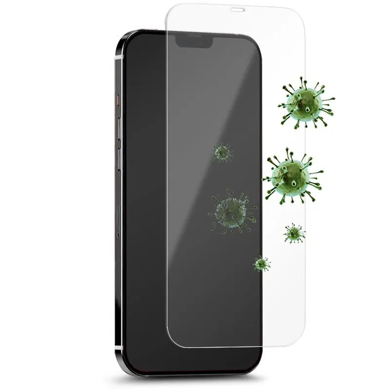 PURO antibakterinis apsauginis grūdintas stiklas su antibakterine apsauga, skirtas iPhone 12 Pro Max ekranui