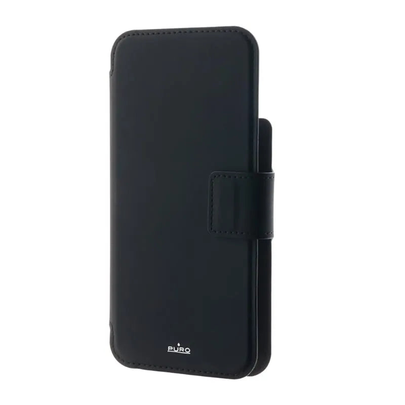 PURO Folio MagSafe dėklas – 2 viename dėklas, skirtas iPhone 14 Pro / 13 Pro (juoda)