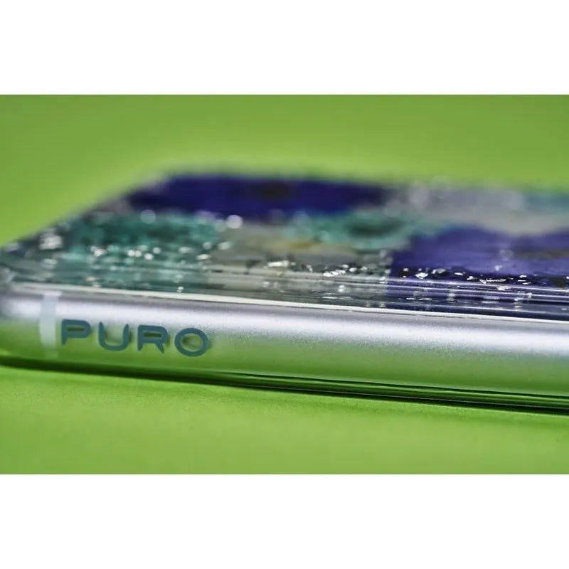PURO Glam Hippie Chic dėklas, skirtas iPhone XR (tikri žali gėlių žiedlapiai)