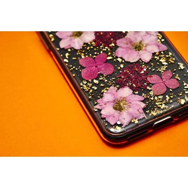 PURO Glam Hippie Chic dėklas, skirtas iPhone XR (tikri žali gėlių žiedlapiai)
