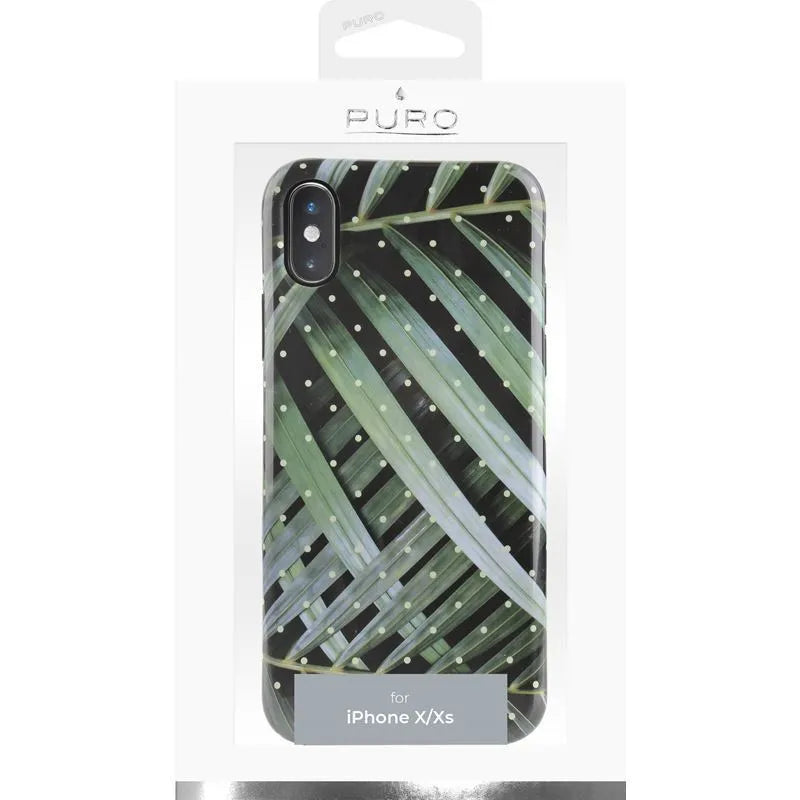 PURO Glam Tropical Leaves - dėklas, skirtas iPhone Xs / X (Brilliant Leaves)