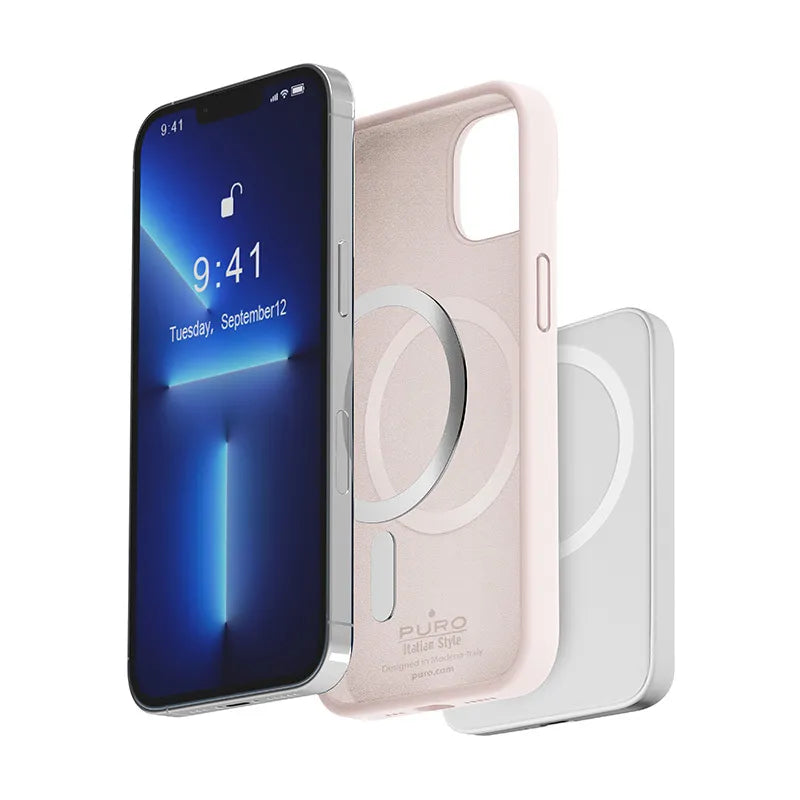 PURO ICON MAG - dėklas iPhone 14 Pro Max MagSafe (Dulkėta Rožinė)