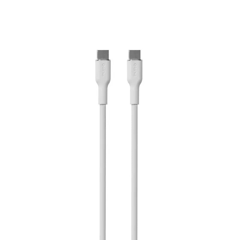 PURO ICON Soft Cable - USB-C prie USB-C kabelis, 1,5 m (baltas)