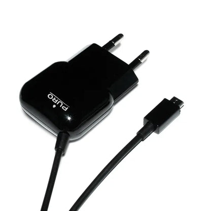PURO Mini kelioninis kroviklis – nešiojamasis sieninis kroviklis su „Micro USB“ laidu (juodas)