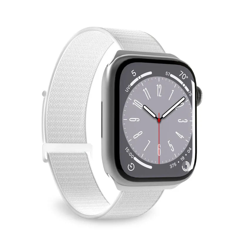 PURO nailoninė sportinė apyrankė – Apple Watch 44/45/46/49 mm (balta)