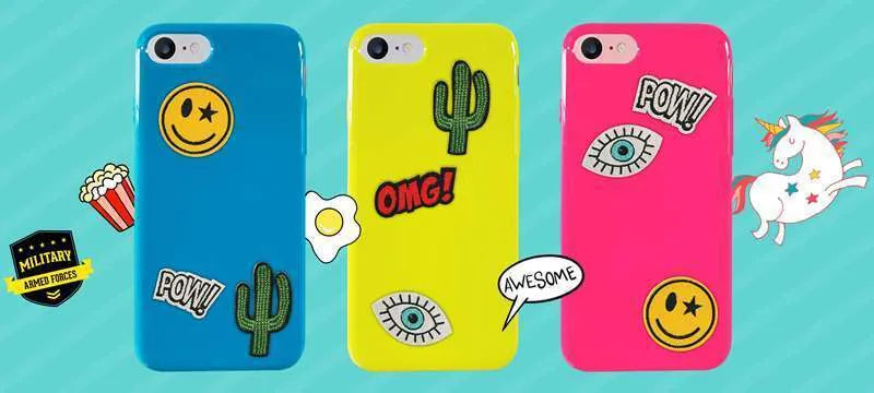 PURO Patch Mania – dėklas, skirtas „Samsung Galaxy A3“ (2017), su 5 lipdukais (geltonas)
