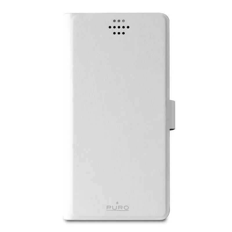 PURO Uniwallet Bi-Color - Universalus 360° pasukamas dėklas su kortelių lizdais, XXL dydis (baltas)