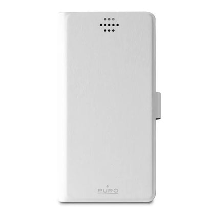 PURO Uniwallet Bi-Color - Universalus 360° pasukamas dėklas su kortelių lizdais, XXL dydis (baltas)