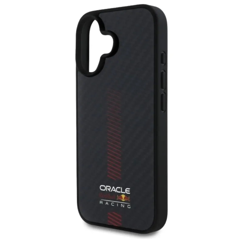 Red Bull anglies pluošto „Power Bar“ MagSafe dėklas – iPhone 16 Plus (juodas)