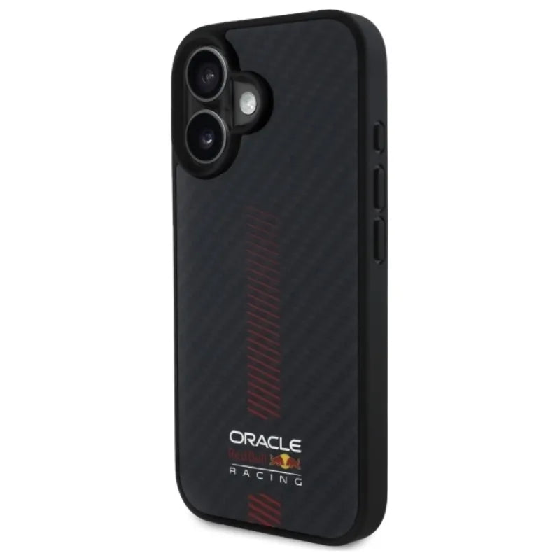 Red Bull anglies pluošto „Power Bar“ MagSafe dėklas – iPhone 16 Plus (juodas)