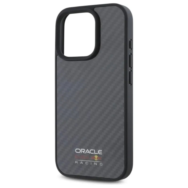 Red Bull Carbon Fiber Shiny Logo MagSafe – dėklas iPhone 16 Pro Max (juodas)