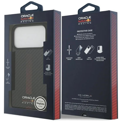 „Red Bull Kevlar Powerbar MagSafe“ – iPhone 17 Pro Max dėklas (juodas)