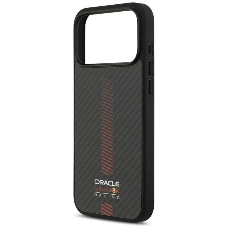 „Red Bull Kevlar Powerbar MagSafe“ – iPhone 17 Pro Max dėklas (juodas)
