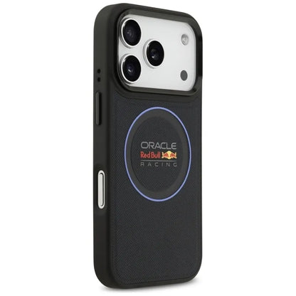 Red Bull Mėlyno Tinklelio Ir Metalo Mygtukų MagSafe dėklas - iPhone 17 Pro (Tamsiai Mėlynas)