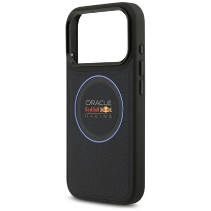 Red Bull Mėlyno Tinklelio Ir Metalo Mygtukų MagSafe dėklas - iPhone 17 Pro (Tamsiai Mėlynas)