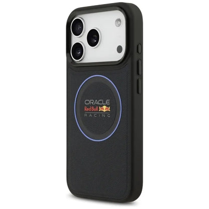 Red Bull Mėlyno Tinklelio Ir Metalo Mygtukų MagSafe dėklas - iPhone 17 Pro (Tamsiai Mėlynas)