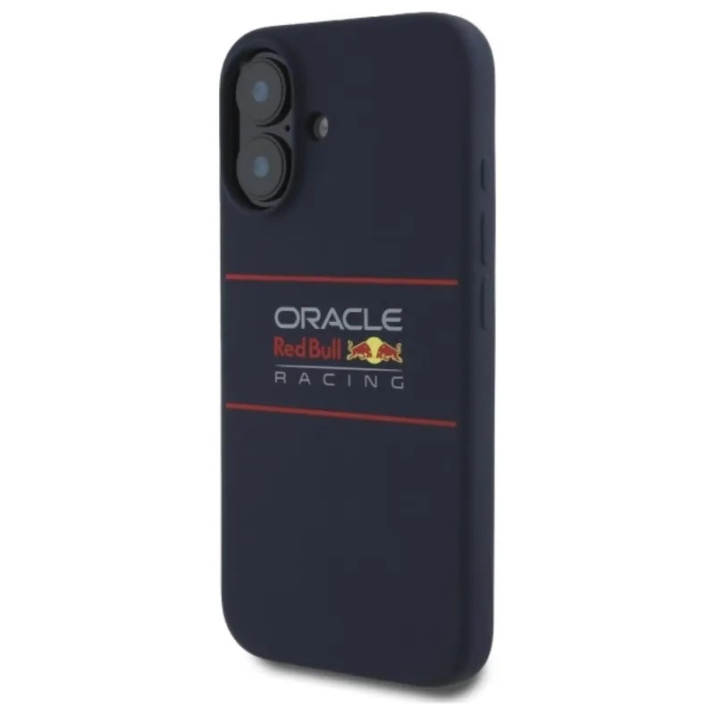 Red Bull silikoninis horizontalus logotipas MagSafe - iPhone 16 Plus dėklas (tamsiai mėlynas)