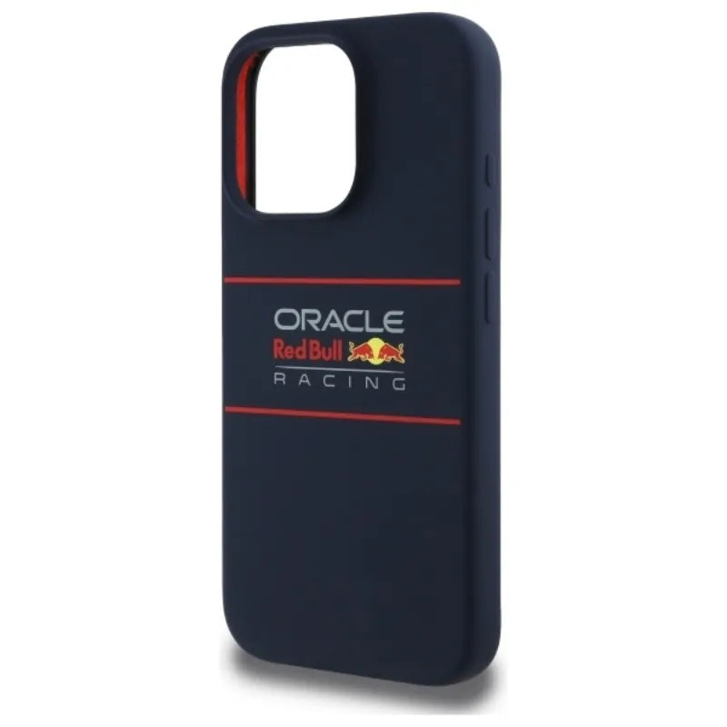 Red Bull silikoninis horizontalus logotipas MagSafe - iPhone 16 Pro dėklas (tamsiai mėlynas)