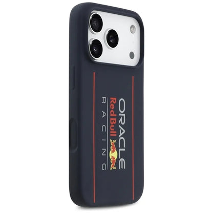 Red Bull Silikoninis Oversize Vertikalus Logotipas MagSafe - iPhone 17 Pro dėklas (Tamsiai Mėlynas)