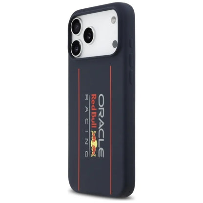 Red Bull Silikoninis Oversize Vertikalus Logotipas MagSafe - iPhone 17 Pro Max dėklas (Tamsiai mėlynas)