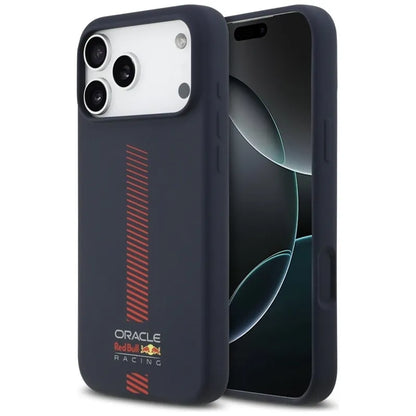 Red Bull silikoninis „Powerbar“ MagSafe dėklas – iPhone 17 Pro Max (tamsiai mėlynas)