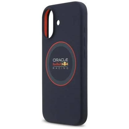 Red Bull silikoninis raudonas žiedas MagSafe – dėklas iPhone 17 (tamsiai mėlynas)