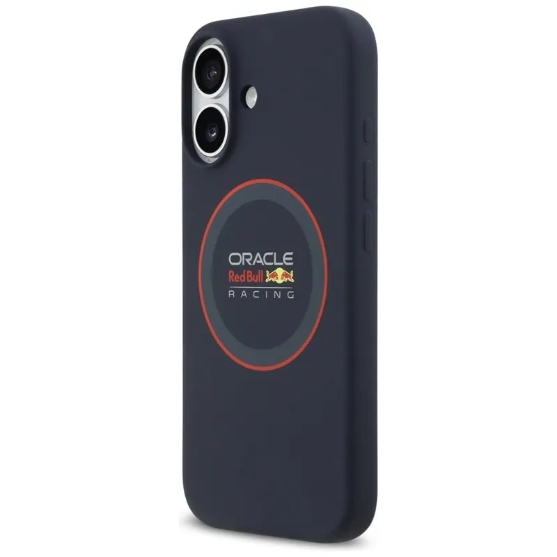 Red Bull silikoninis raudonas žiedas MagSafe – dėklas iPhone 17 (tamsiai mėlynas)