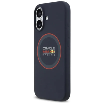 Red Bull silikoninis raudonas žiedas MagSafe – dėklas iPhone 17 (tamsiai mėlynas)
