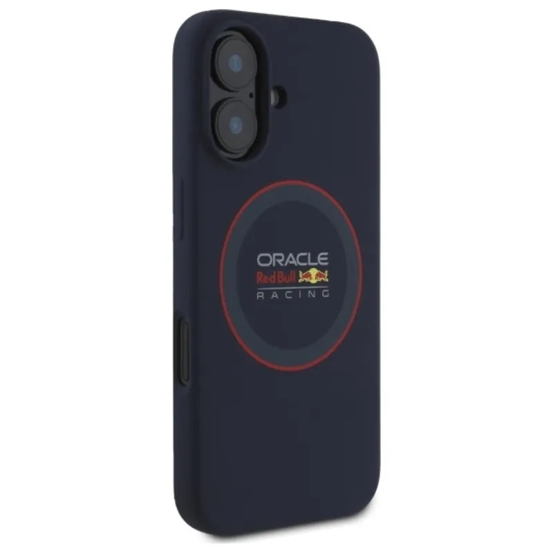 Red Bull silikoninis raudonas žiedas MagSafe – iPhone 16 Plus dėklas (tamsiai mėlynas)